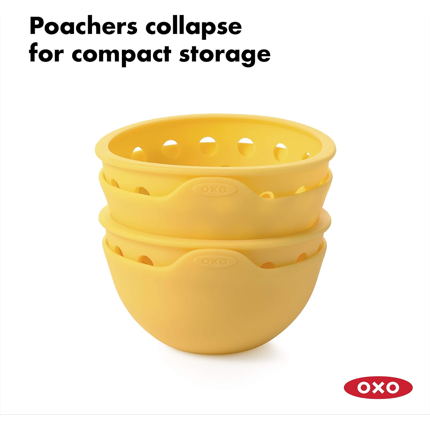 Oxo Good Grips 2 Piece Silicone Egg Poaching Set, One Size, Yellow