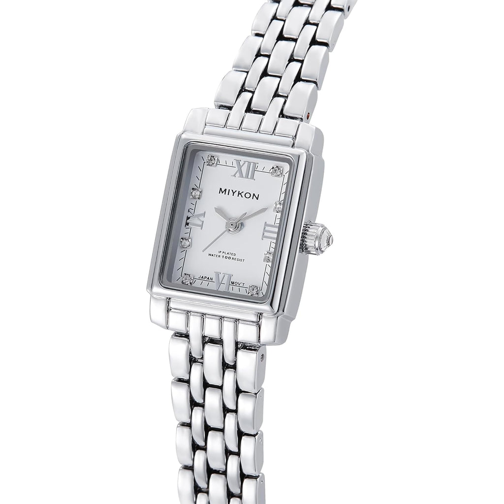 Miykon Dainty Watches for Women - Small Face Square Womens Watch with Genuine Crystals, Classic Luxury Style Bracelet Watch for Petite Thin Wrists, Cute & Unique - Japanese Quartz, Waterproof to 100ft