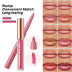 Pink Lip Liner Waterproof Lip Kit With Lip Liner and Gloss Long Lasting Pluming Smudge proof Highly Pigmented Lip Liner Set with Lipgloss (09# Pink)