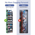 Ulg 1 Pack Over Door Organizer With 5 Large And 10 Mesh Side Pockets, 44 Lbs Weight Capacity Hanging Storage With Clear Window Kids Toys, Shoes, Diapers, Dark Grey, 5 Layers