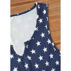 Chuntianran American Flag Star Vertical Striped Ruffled Mini Dress Women 4Th Of July Patriotic Dresses Casual Tank Dress