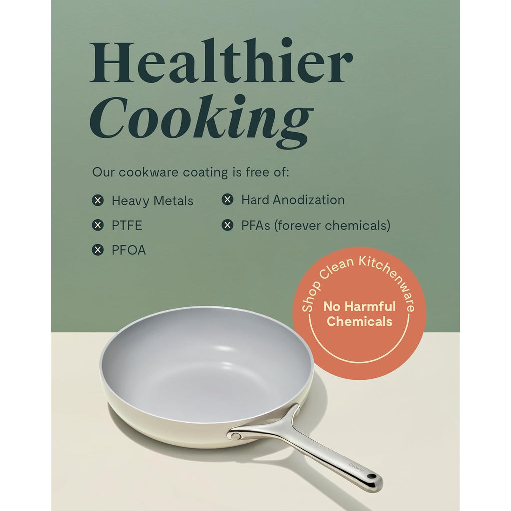 Caraway Nonstick Ceramic Mini Fry Pan (1.05 qt, 8") - Non Toxic, PTFE & PFOA Free - Oven Safe & Compatible with All Stovetops (Gas, Electric & Induction) - Cream