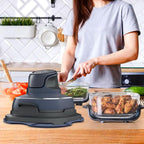 Palksky Air Fryer Trivets Silicone for Ninja Crispi, Hot Pads Potholders for Ninja Crispi Airfryer Accessories, Portable Glass Air Fryer Cooking System Holder, Kitchen Aid (Dark Gray)