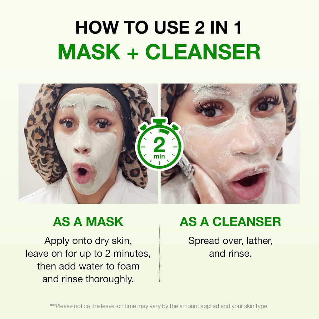 Fully Green Tomato Pore Cleanser, Cardi B’S Clay Mask Cleanser For Deep Pore Cleanse & Pore Minimizer, Blackhead & Sebum Control, Gentle Face Wash For Women, Korean Skincare