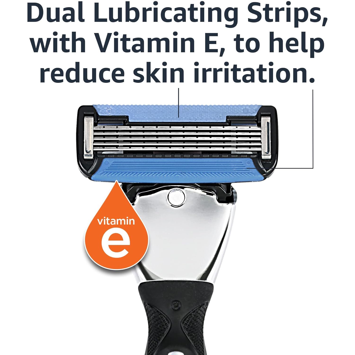 Amazon Basics 5-Blade MotionSphere Razor for Men with Dual Lubrication and Precision Beard Trimmer, Handle & 2 Cartridges (Cartridges fit Amazon Basics Razor Handles only) (Previously Solimo)