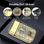 Hiena Pro Professional Hair Clipper Set For Men, Rechargeable Cordless Clippers And Trimmers Set, Electric Foil Shavers And Beard Trimmers, Hair Cutting Tools With Led Display, Gifts For Men