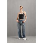 Women Double Line Square Neck Tank Top Summer Y2K Going Out Basic Cami Shirt