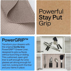 Gorilla Grip Powergrip Drawer Shelf And Cabinet Liner, Thick Strong Hold, Non-Adhesive Liners Protect Kitchen Cabinets And Cupboard, Bathroom Drawers, Easy Install, Breathable Mat, 12" X10', Beige