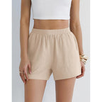Linen Shorts for Women Summer Beach Casual Shorts Comfy Lightweight Vacation Cruise Outfits Lounge Pants with Pockets