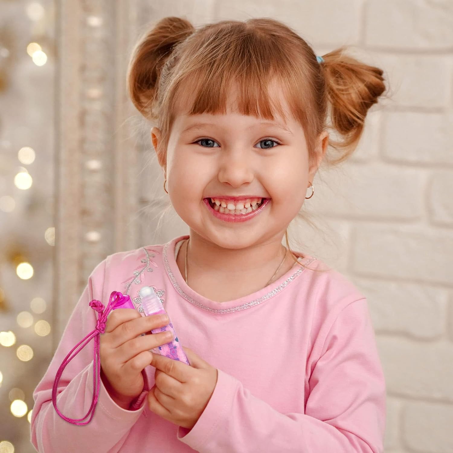 12Pc Fruit Flavored Lip Gloss Necklace Set - Non-Toxic Wearable Lip Gloss | Fun Party Favors For Teen Girls & Kids. Lip Gloss Necklace Gift Set For Girls & Best Friends - Fun