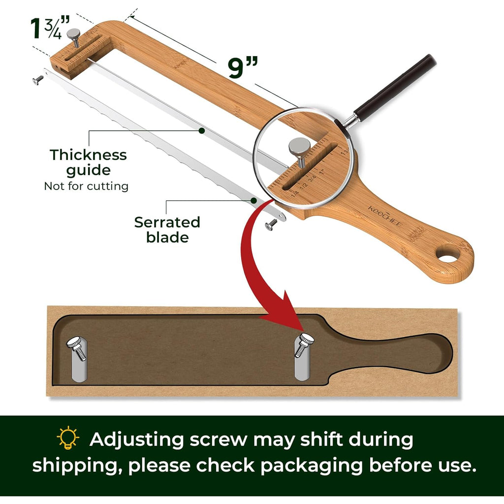 keechee Bread Pilot Adjustable Bread Knife – Upgraded Bread Slicer for Homemade & Sourdough Loaves, Serrated Stainless Blade with Precision Thickness Guide, Gift for Artisan Bakers