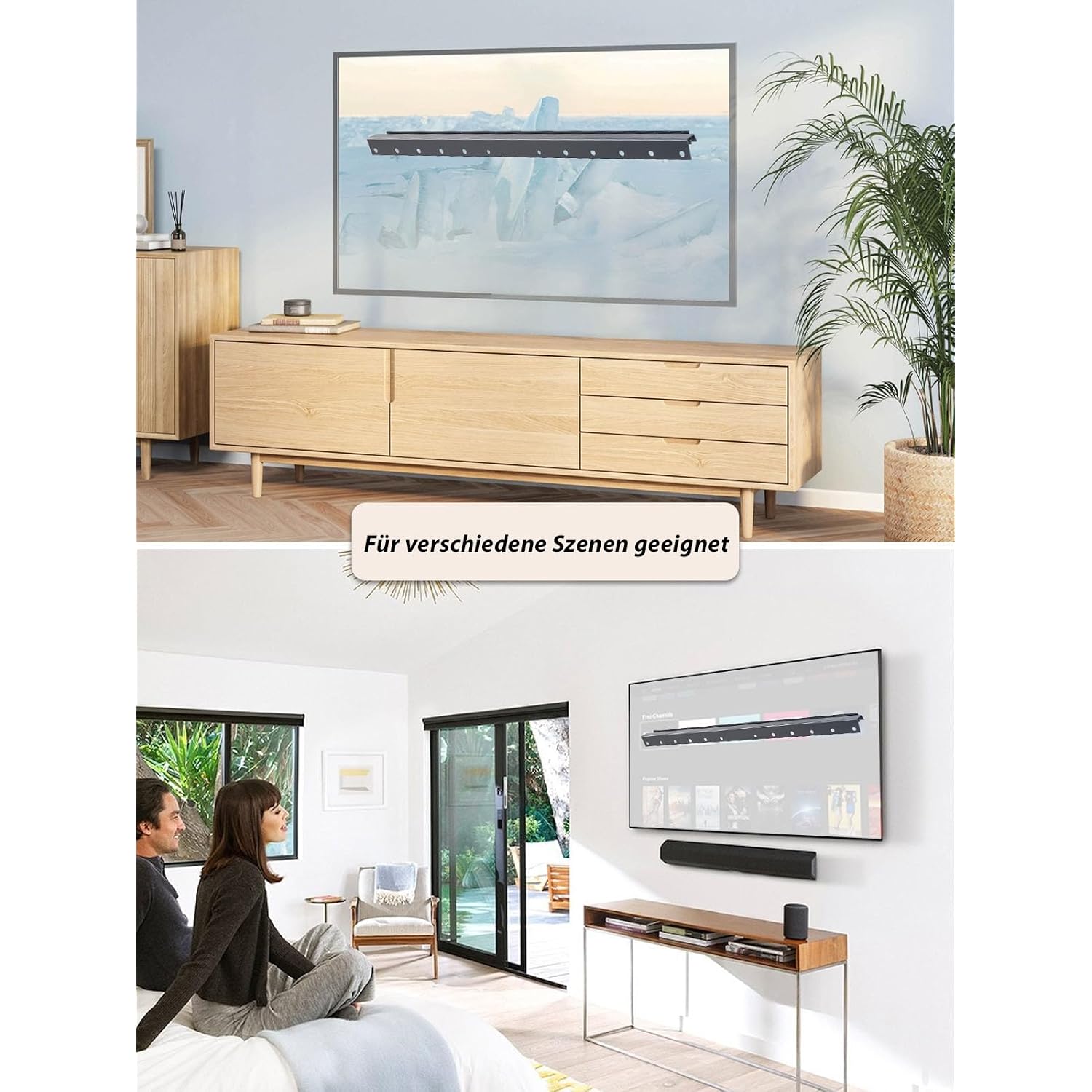 No Drill Drywall Tv Mount, No Stud Tv Wall Mount For Most Brand 22-55 Inch Tvs Up To 100 Lbs, Easy Install No Stud Studless Tvs Wall Mount, Include All Hardware- Level Bubble Meter