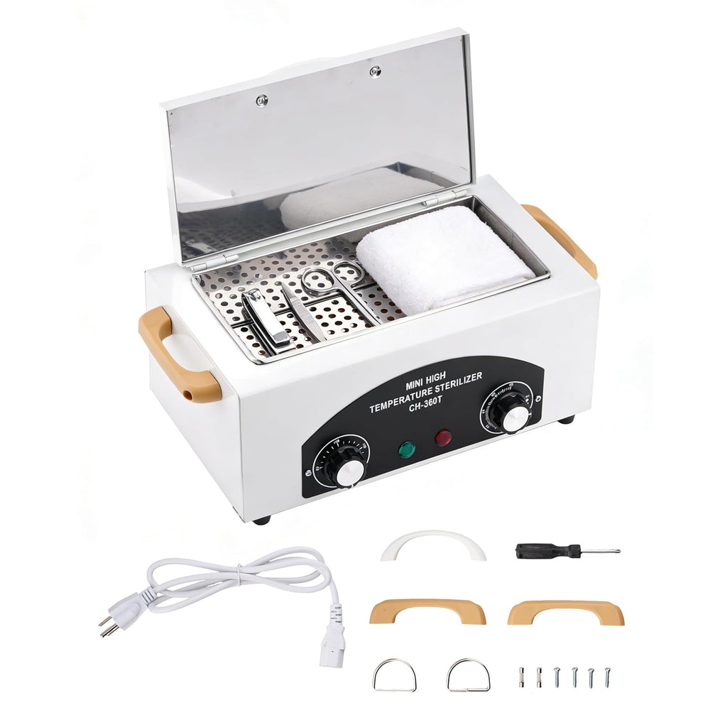 High-Temperature Cleaning Box for Metal Tools, 1.5L Capacity with Adjustable Timer 110V 300W, 122℉-428℉ Cleaning Cabinet for Nail Salons, Barbers & Home Use