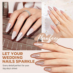 modelones Nail Polish Set, 6 Colors Pearl White Pink Nude Mini Nail Polish Set,Wedding Shimmer Champagne Nail Quick Dry Art DIY Home Salon Nail Art Manicure Gift for Women Girls