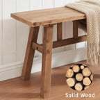 Wnutrees 43" Solid Wood Bench, Farmhouse Rustic Entryway Bench Seat | Narrow Bed Seat For Hallway, Kitchen, Dining Area, Bedroom, Natural Handcrafted Finish