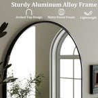 Harritpure Arched Wall Mirror 24"X36" Black Metal Frame Vanity Mirrors | Aluminum Alloy Frame Bathroom Mirror Living Room, Bedroom And Entryway