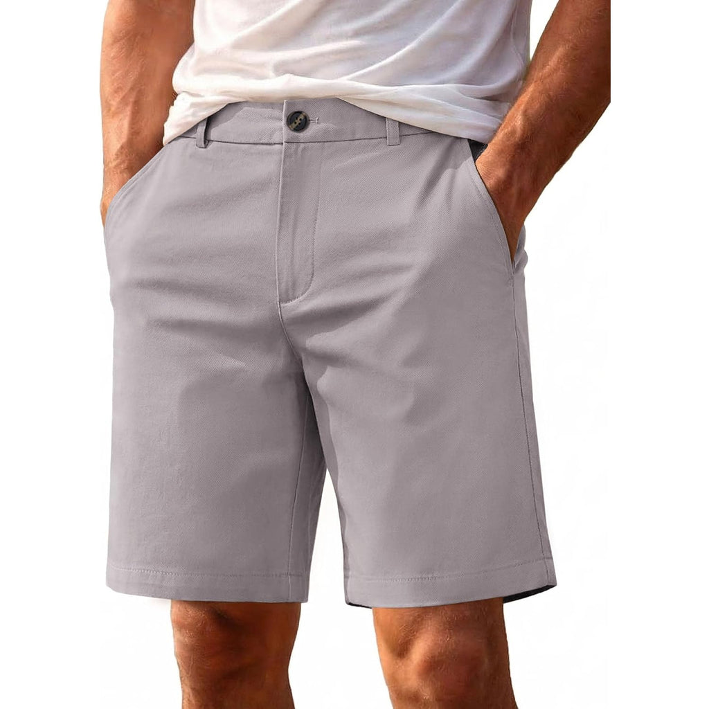 Coofandy Mens Shorts Casual 9" Lightweight Cotton Comfort Stretch Dress Shots Summer Beach With Pockets