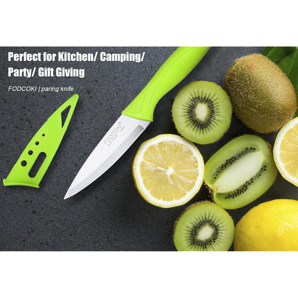 Paring Knife, 4 Inch Fruit Paring Knives Set Of 4 With Cover Sheath, Small Kitchen Sharp Peeling Cutting For Vegetable Stainless Steel
