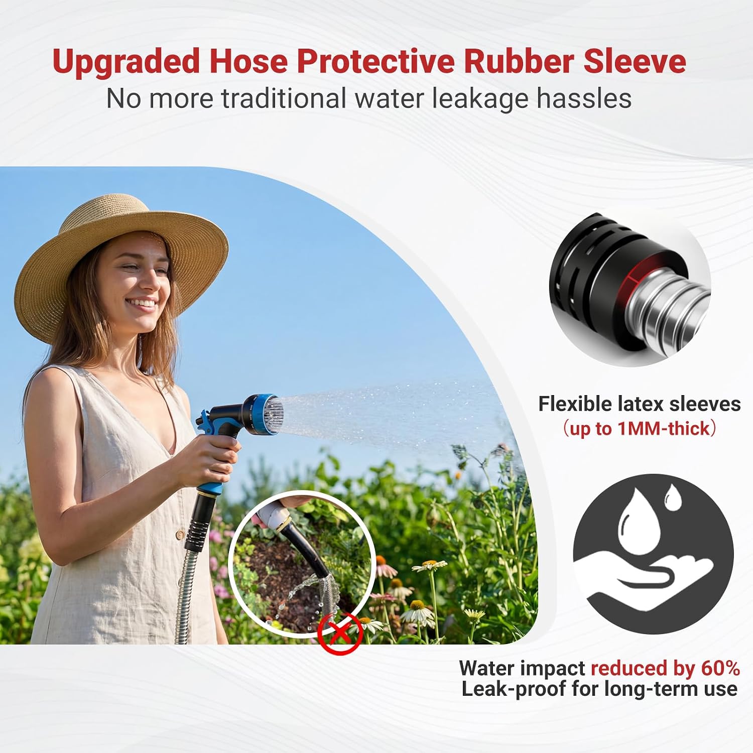 100Ft Metal Garden Hose - Heavy Duty 304 Stainless Steel Flexible Water Hose, No Kinks & Leak-Proof With Upgraded Handle, 10-Function Spray Nozzle & 4 Spare Gaskets For Yard, Rv, Pet Bath