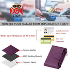 Airkit Small Wallet Women RFID Blocking Soft Leather Bifold Compact Card Holder Wallet for Women with Zipper Coin Pocket 4 ID Window