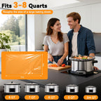 Vclpower 20 Pack Slow Cooker Liners,Large Size Thickened Fda-Compliant & Bpa-Free 13"X21"Disposable Cooking Bags, 400°F Heat-Resistant Leak-Proof Fit 3-8 Quart Oval & Round Pots
