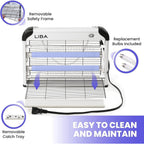 Liba Electric Bug Zapper 2-Pack Indoor Insect Killer 2800V With 4 Bulbs | 2800V Grid Kills Flies And Mosquitoes,Mosquito Killer And Repellent, Includes 4 Bulbs, Removable Washable Tray, Easy-To-Clean
