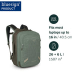 Osprey Transporter 26+6 Travel Pack - Expandable Personal Item Backpack With Laptop Sleeve - Lightweight Daypack, Raven Black