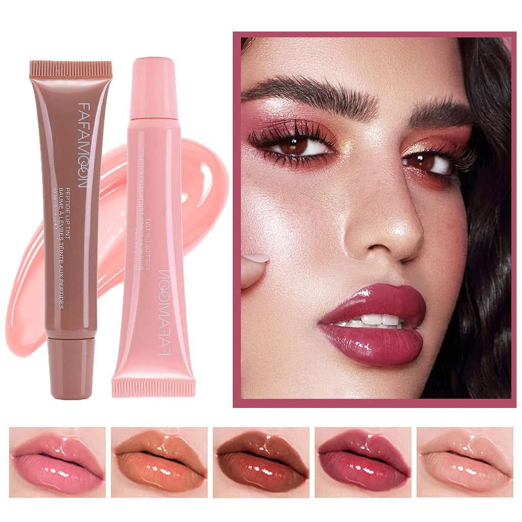 Lip Jam Hydrating Lip Gloss | Glitter Glossy Plumping Lipgloss | High Shine Glass Finish Nude Colors Shiny Jelly Liquid Lipstick For Women (5 Colors Set)