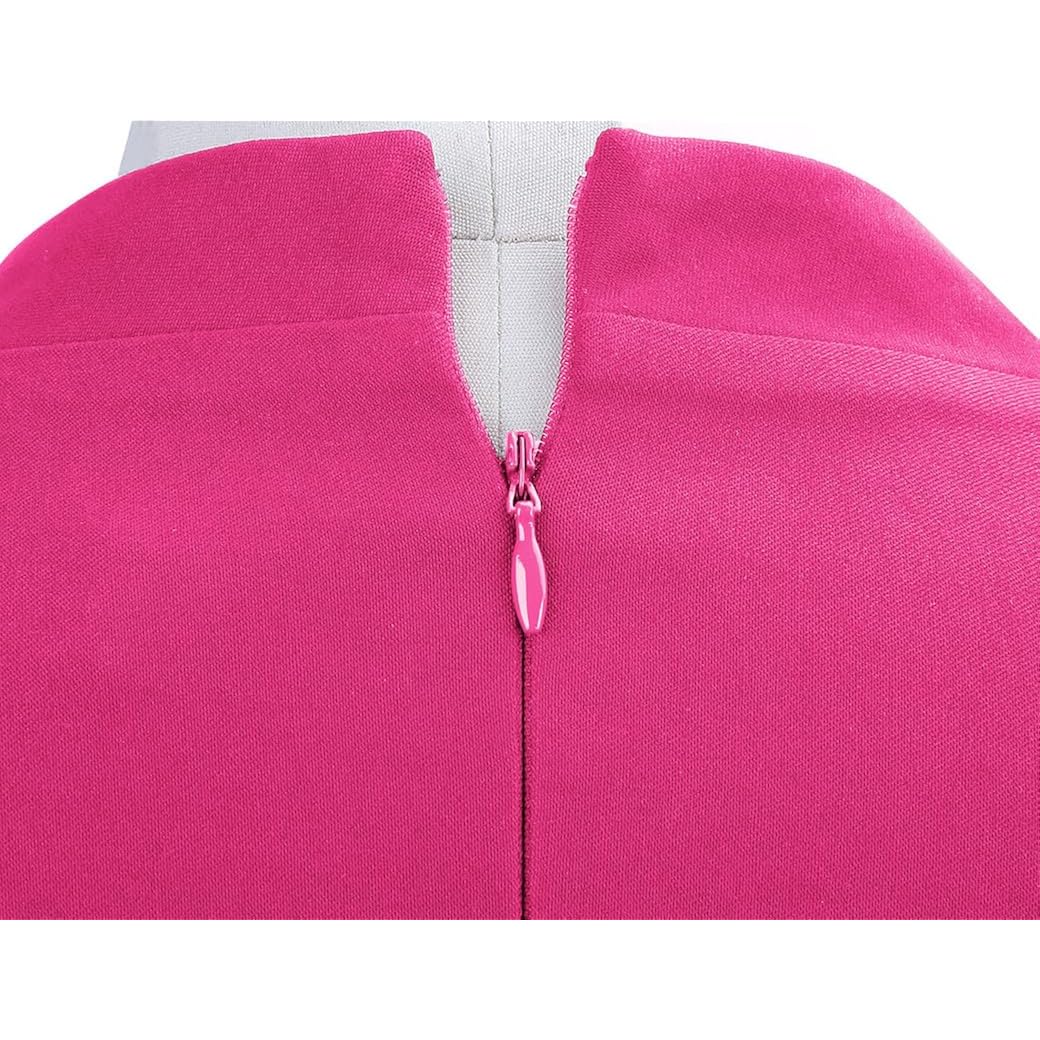 Women's 1950s Retro 3/4 Sleeve V Neck Midi Sheath Vintage Cocktail Work Pencil Dresses