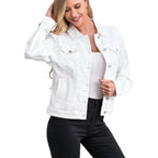 Women'S Jean Jacket, Stretch Soft Denim Jacket For Women, Casual Ladies Jean Jacket Trucker Coats