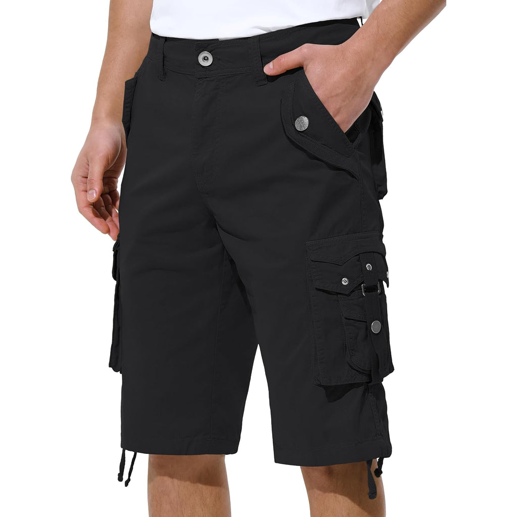 Mens Cargo Shorts Casual Shorts Hiking Shorts Below Knee Relaxed Fit Multi Pockets Running Joggers Outdoor Mens Shorts
