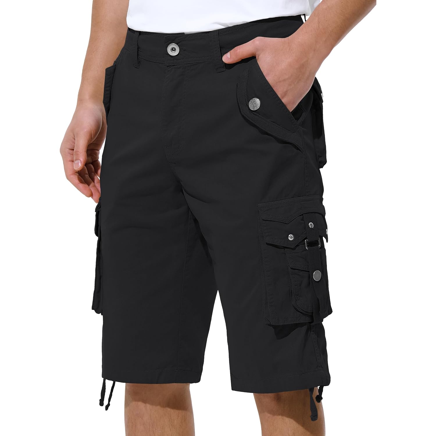 Mens Cargo Shorts Casual Shorts Hiking Shorts Below Knee Relaxed Fit Multi Pockets Running Joggers Outdoor Mens Shorts