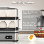 Evoloop Rapid Egg Cooker Electric 12 Eggs Capacity, Soft, Medium, Hard Boiled, Poached, Omelet Maker Egg Poacher & Vegetable Steamer, Bpa Free Tray