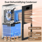Dehumidifier, 95Oz Dehumidifier For Home 1000 Sq Ft - Quiet With Auto Shut Off & Relaxing 7 Color Ambient Light, Ideal For Livingroom, Bedroom, Basement (Black)