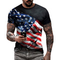 Eciodci Men'S American Usa Flag Patriotic T-Shirts 4Th Of July Shirts Us Eagle Flag Soft Summer Short Sleeve Shirt For Men