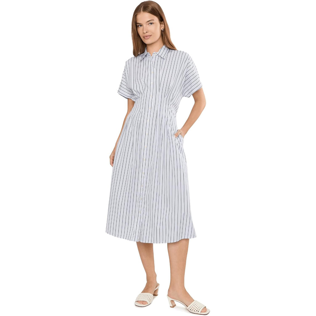 Lauren Ralph Lauren Women'S Petite Striped Pleated Broadcloth Shirtdress
