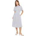 Lauren Ralph Lauren Women'S Petite Striped Pleated Broadcloth Shirtdress