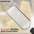 Professional Cheese Graters For Kitchen Stainless Steel Handheld, Metal Lemon Zester Grater With Handle For Cheese, Chocolate, Spices, Kitchen Gadgets And Tools, Soft Grip Handle, Black