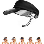 Transparent Sun Visor Hat for Women Men - UPF 50+ Clear Brim Adjustable Drawstring for Golf Tennis Pickleball