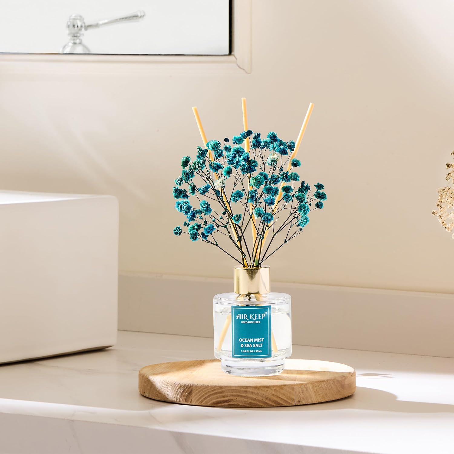 Reed Diffuser Set Of 3,Clean Linen Ocean Mist&Sea Salt Lavender Eucalyptus Oil Reed Diffusers For Bedroom Living Room Office Aromatherapy Oil Reed Diffuser For Gift 50Ml X 3