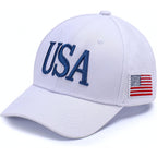 Usa Trucker Hat For Men & Women American Flag Cap Adjustable Baseball Cap Mesh Snap Patriotic 3D Embroidered Cap
