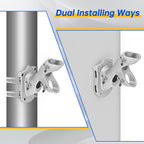 Anovo Flag Pole Kit- Stainless Steel 6 Ft Flag Poles With1 Inch Metal 360° Rotating Flag Pole Rings Clip, Two-Position Flag Pole Holder Brackets Mounting For Outside House Outdoor Porch (6 Ft-Sliver)