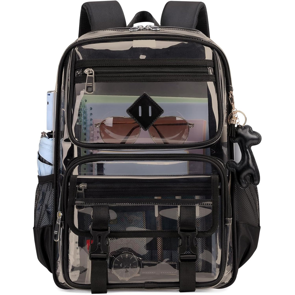 Sisipoet Clear Backpack For School, Pvc Clear Bookbag Heavy Duty Transparent Backpack For Stadium Events See Through Bag