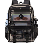 Sisipoet Clear Backpack For School, Pvc Clear Bookbag Heavy Duty Transparent Backpack For Stadium Events See Through Bag