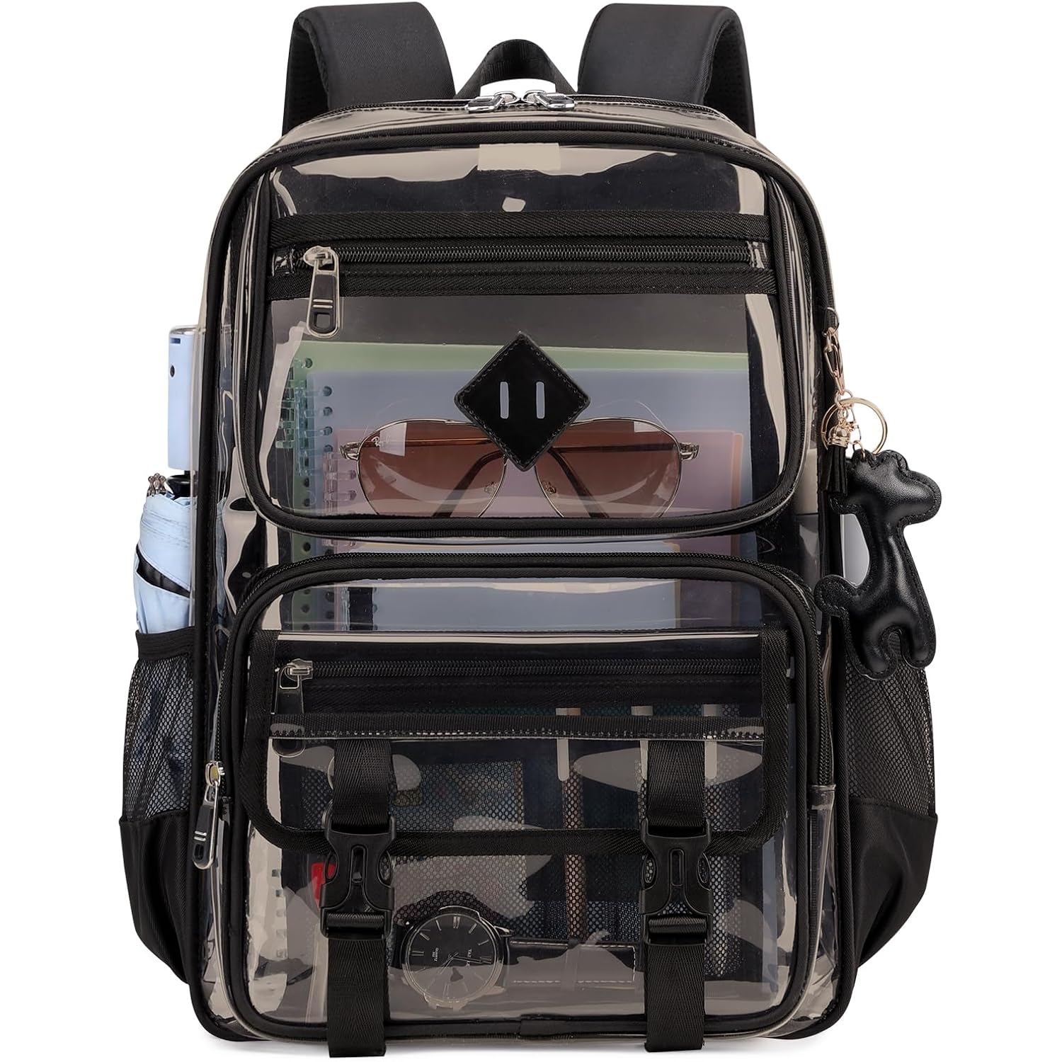 Sisipoet Clear Backpack For School, Pvc Clear Bookbag Heavy Duty Transparent Backpack For Stadium Events See Through Bag