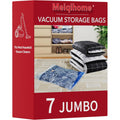 Meiqihome Vacuum Storage Bags, Space Saver Sealer Bags,Vacuum Seal Bags For Clothing, Pillows, Comforters, Blankets, Bedding,Travel,7 Jumbo
