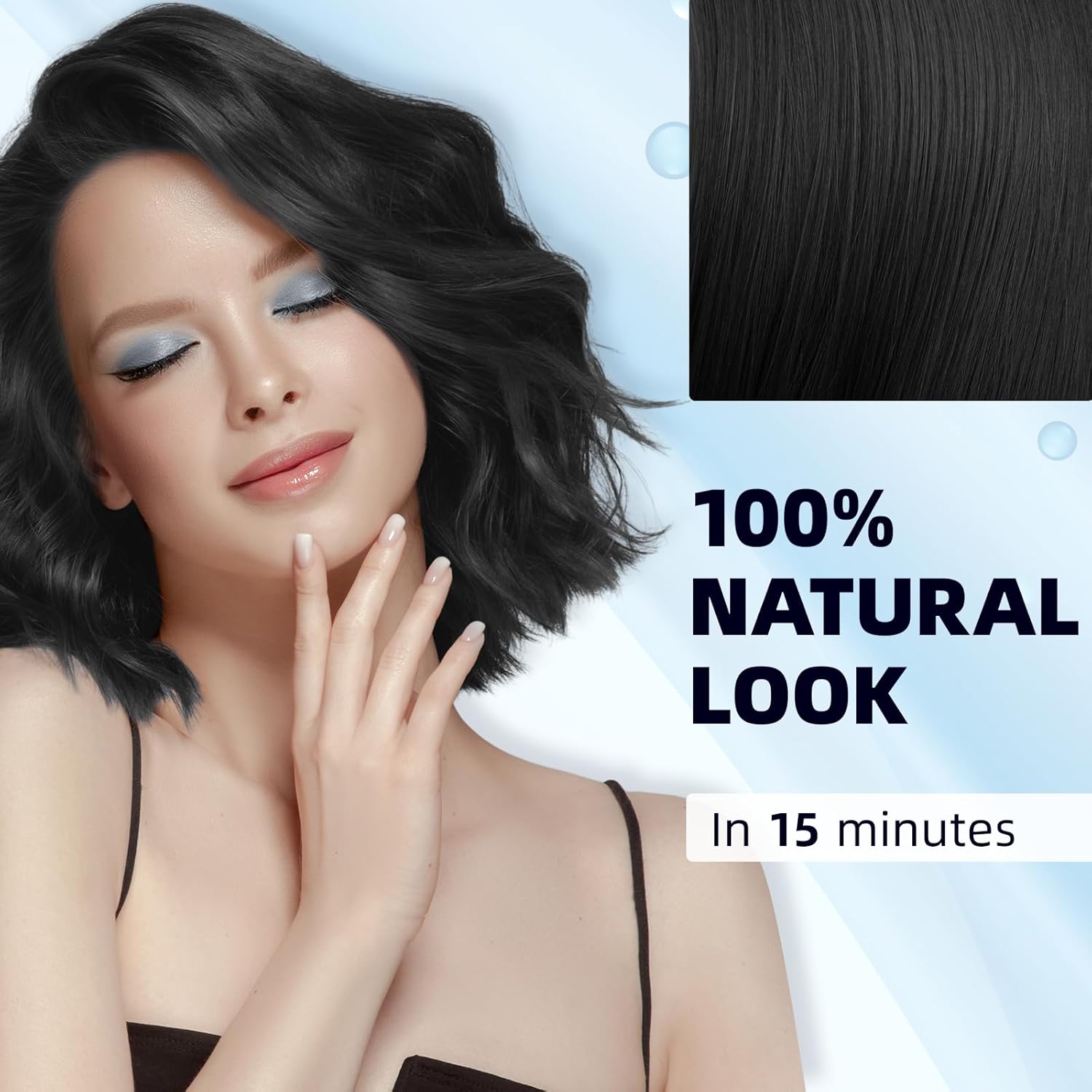 Ivnil Black Hair Dye Shampoo 3 in 1 Semi Permanent Hair Color Shampoo for Women & Men for Gray Hair Coverage, Natural Herbal Ingredients shampoo para pintar el cabello