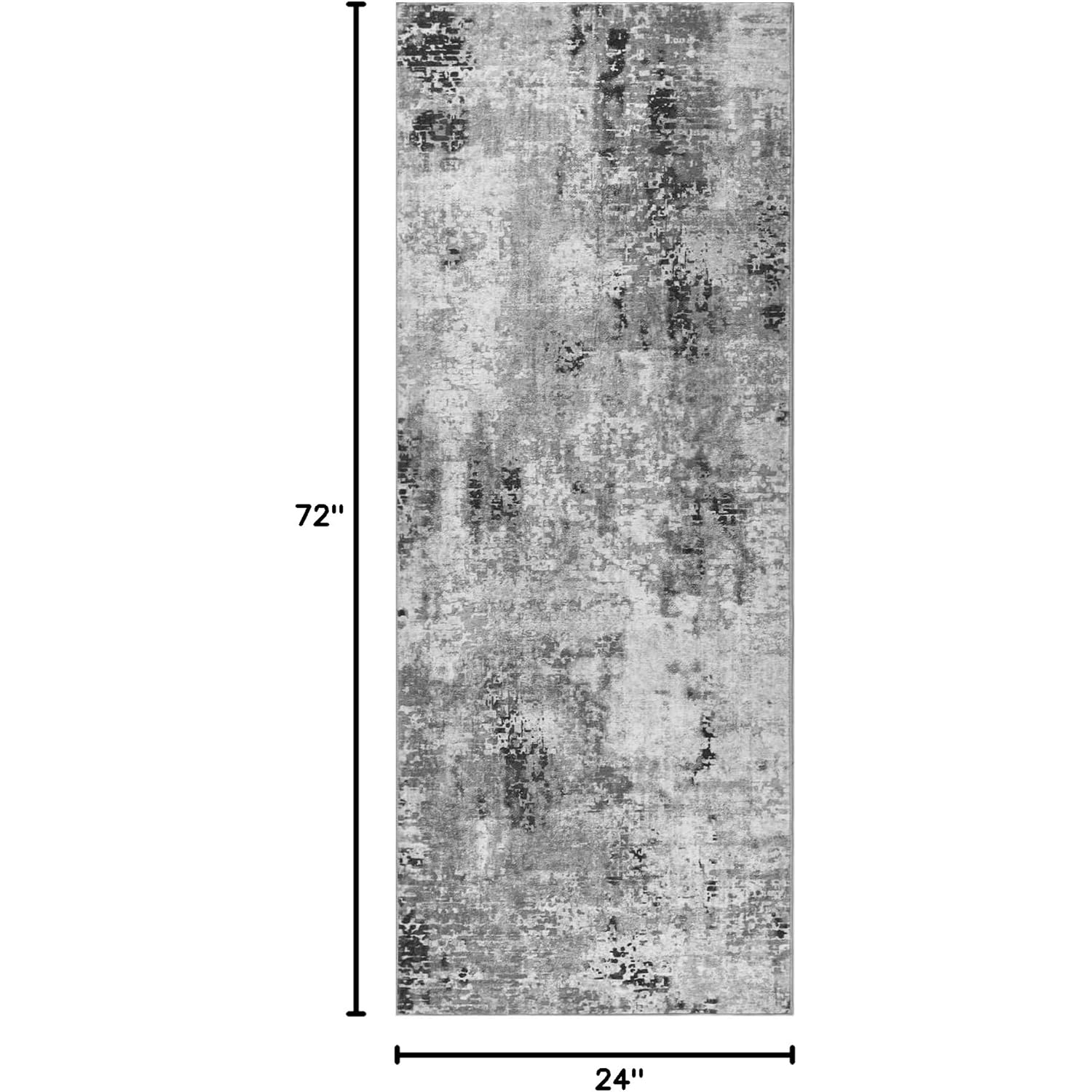 Ompaa 2x6 Rug Runners for Hallways Kitchen Runner Rug Non Slip Washable Grey Long Runner Rugs with Rubber Backing Soft Abstract Carpet Runner for Hallways, Kitchen, Bedroom, Bathroom, Entryway