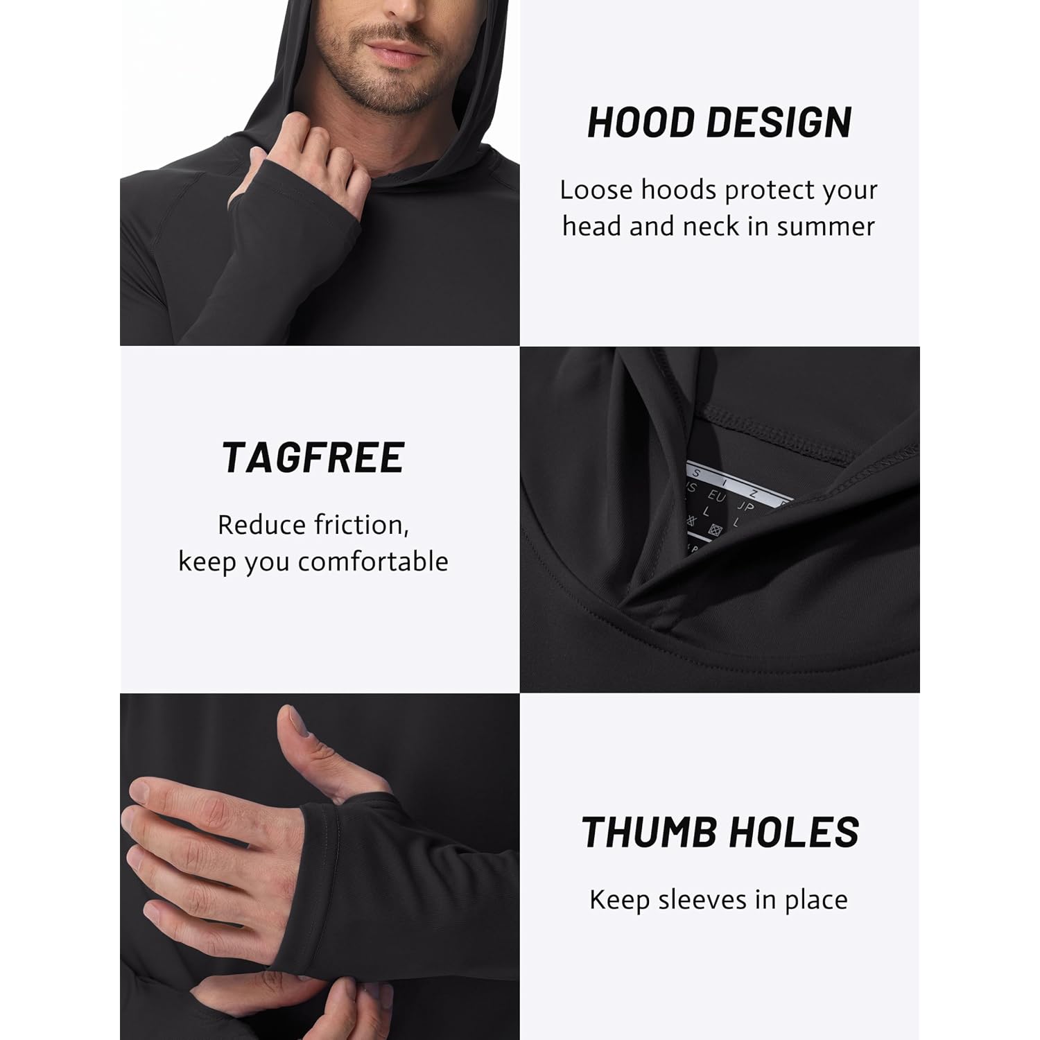 Tacvasen Men'S Long Sleeve Active T-Shirts Upf 50+ Hoodies Sun Protection Shirt Lightweight Quick Dry Rash Guards