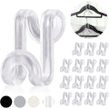 Hanger Hooks Space Saving, 60 Pack Clothes Hanger Connector Hooks, Transparent Stackable Clothes Hangers With Hooks For Closet Organizer (Clear)